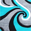 Bowery Hill Swirl 3' x 10' High-Low Area Rug in Turquoise