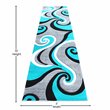 Bowery Hill Swirl 3' x 10' High-Low Area Rug in Turquoise
