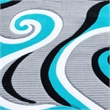 Bowery Hill Swirl 3' x 10' High-Low Area Rug in Turquoise