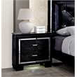 Bowery Hill Solid Wood 2-Drawer Nightstand in Black