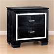 Bowery Hill Solid Wood 2-Drawer Nightstand in Black