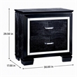 Bowery Hill Solid Wood 2-Drawer Nightstand in Black