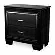 Bowery Hill Solid Wood 2-Drawer Nightstand in Black