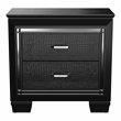 Bowery Hill Solid Wood 2-Drawer Nightstand in Black