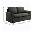 Bowery Hill Fabric Upholstery Loveseat in Grey