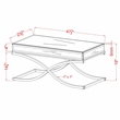 Bowery Hill Contemporary Metal Coffee Table in Chrome Finish with Glass Top
