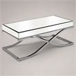 Bowery Hill Contemporary Metal Coffee Table in Chrome Finish with Glass Top