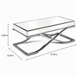 Bowery Hill Contemporary Metal Coffee Table in Chrome Finish with Glass Top