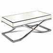 Bowery Hill Contemporary Metal Coffee Table in Chrome Finish with Glass Top