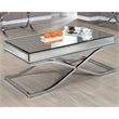 Bowery Hill Contemporary Metal Coffee Table in Chrome Finish with Glass Top