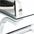 Bowery Hill Contemporary Metal Coffee Table in Chrome Finish with Glass Top