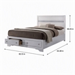 Bowery Hill Solid Wood Queen Storage Bed in White with Drawers