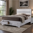 Bowery Hill Solid Wood Queen Storage Bed in White with Drawers