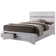 Bowery Hill Solid Wood Queen Storage Bed in White with Drawers