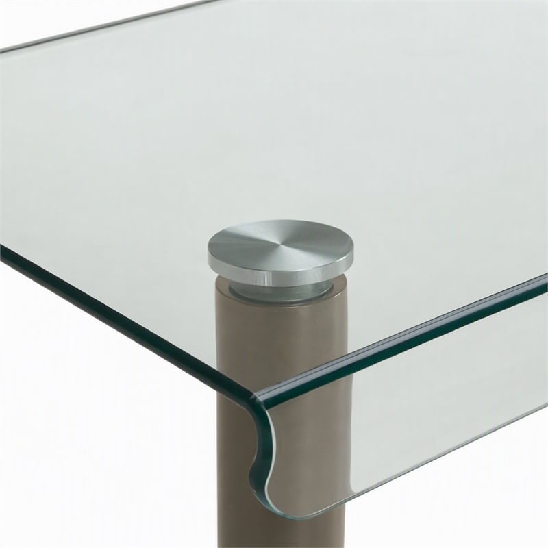 Bowery Hill Glass Top Coffee Table with Champagne Gold Finish