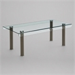 Bowery Hill Glass Top Coffee Table with Champagne Gold Finish