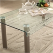 Bowery Hill Glass Top Coffee Table with Champagne Gold Finish
