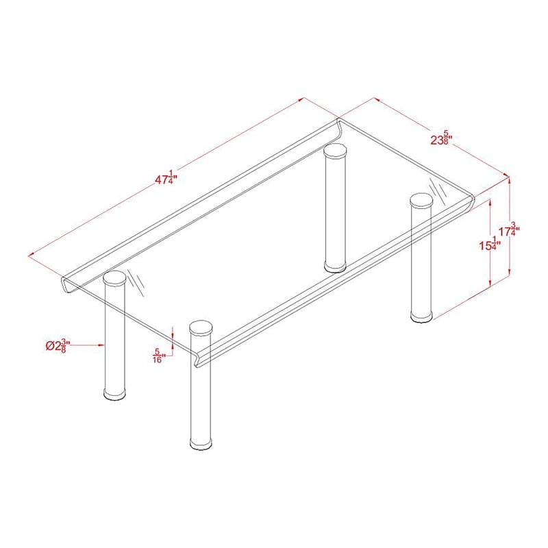 Bowery Hill Glass Top Coffee Table with Champagne Gold Finish