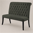 Bowery Hill Transitional Fabric Tufted Loveseat Bench in Gray