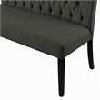 Bowery Hill Transitional Fabric Tufted Loveseat Bench in Gray