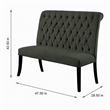 Bowery Hill Transitional Fabric Tufted Loveseat Bench in Gray