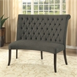Bowery Hill Transitional Fabric Tufted Loveseat Bench in Gray