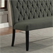 Bowery Hill Transitional Fabric Tufted Loveseat Bench in Gray