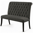 Bowery Hill Transitional Fabric Tufted Loveseat Bench in Gray