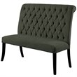 Bowery Hill Transitional Fabric Tufted Loveseat Bench in Gray