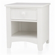 Bowery Hill Solid Wood 1-Drawer Nightstand with Open Shelf in White