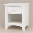 Bowery Hill Solid Wood 1-Drawer Nightstand with Open Shelf in White