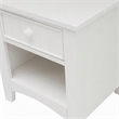Bowery Hill Solid Wood 1-Drawer Nightstand with Open Shelf in White
