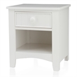 Bowery Hill Solid Wood 1-Drawer Nightstand with Open Shelf in White