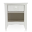 Bowery Hill Solid Wood 1-Drawer Nightstand with Open Shelf in White