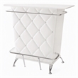 Bowery Hill Contemporary Faux Leather Tufted Bar Table in White