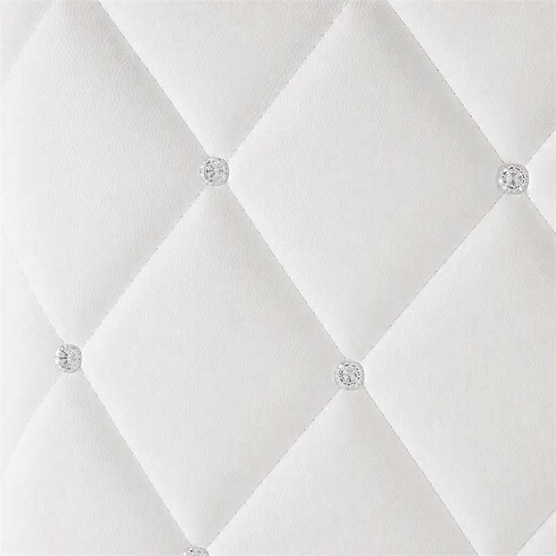 Bowery Hill Contemporary Faux Leather Tufted Bar Table in White