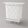 Bowery Hill Contemporary Faux Leather Tufted Bar Table in White