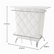 Bowery Hill Contemporary Faux Leather Tufted Bar Table in White