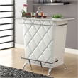 Bowery Hill Contemporary Faux Leather Tufted Bar Table in White