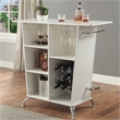 Bowery Hill Contemporary Faux Leather Tufted Bar Table in White
