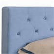 Bowery Hill Fabric Button Tufted Queen Platform Bed in Light Blue