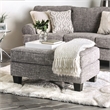 Bowery Hill Transitional Fabric Upholstered Ottoman in Gray with Storage
