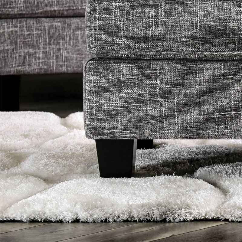 Bowery Hill Transitional Fabric Upholstered Ottoman in Gray with Storage