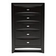 Bowery Hill 5-Drawer Chest in Black Solid and Engineered Wood
