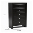 Bowery Hill 5-Drawer Chest in Black Solid and Engineered Wood