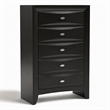 Bowery Hill 5-Drawer Chest in Black Solid and Engineered Wood
