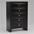 Bowery Hill 5-Drawer Chest in Black Solid and Engineered Wood