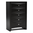 Bowery Hill 5-Drawer Chest in Black Solid and Engineered Wood