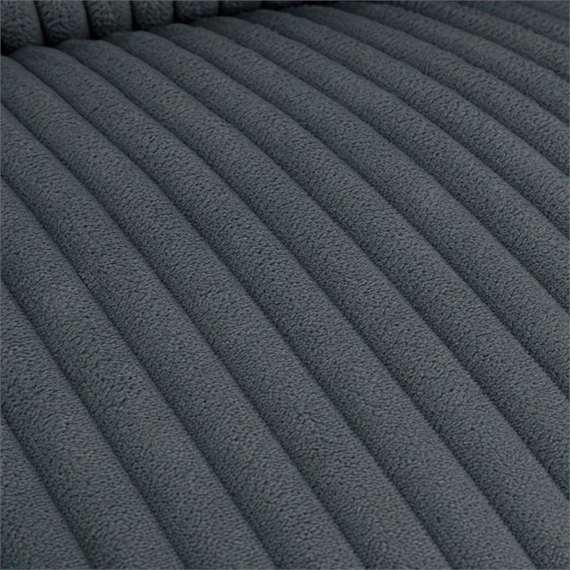 Bowery Hill Modular Fabric Chair with Pull-Out Function in Dark Gray