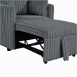 Bowery Hill Modular Fabric Chair with Pull-Out Function in Dark Gray
